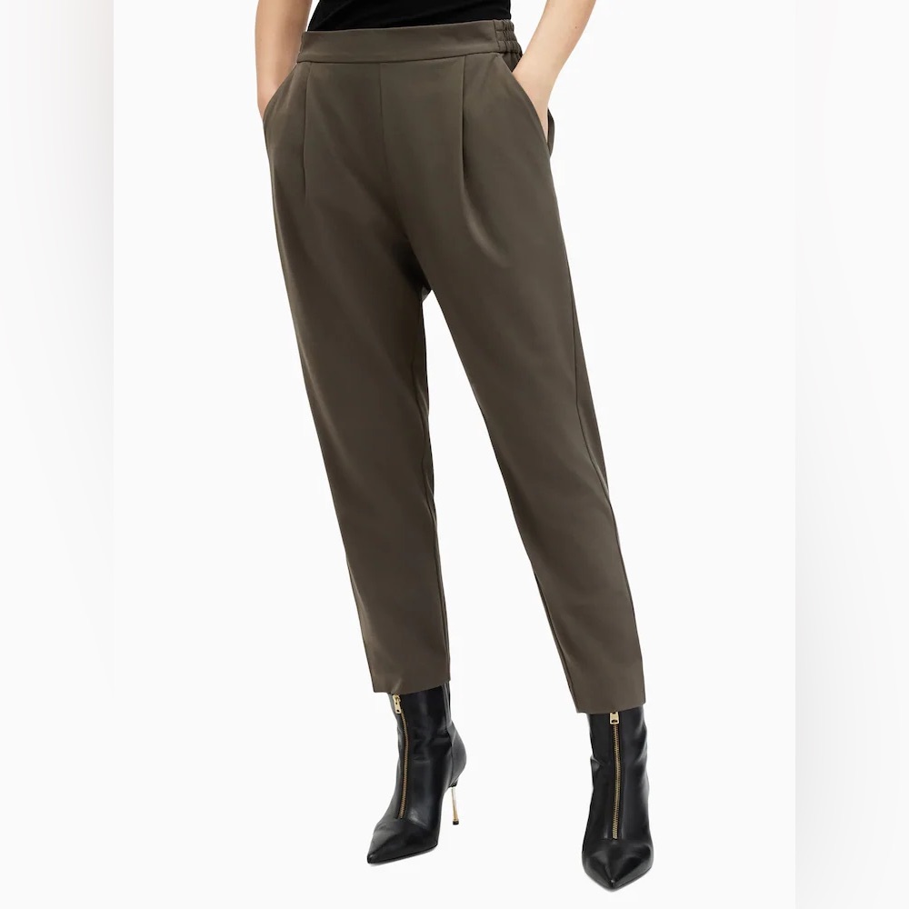 AllSaints Woman Size 6 Elgant Professional Green Tri Trousers Pants - Picture 1 of 8